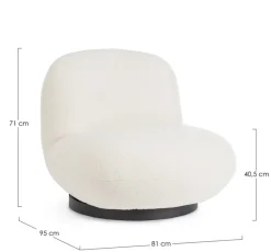 Discount Bizzotto POLTRONA GIREVOLE EFFETTO BOUCLE' BIANCO - MARGOT