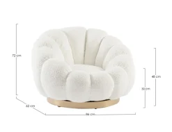 Online Bizzotto POLTRONA GIREVOLE EFFETTO BOUCLE' BIANCO - FLOREL