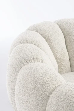 Outlet Bizzotto POLTRONA GIREVOLE EFFETTO BOUCLE' NATURALE - FLOREL