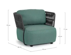 Bizzotto POLTRONA IN ALLUMINIO ANTRACITE - PALMER