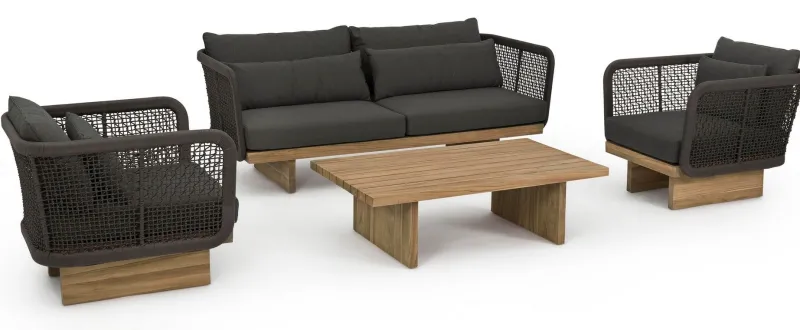 Clearance Bizzotto POLTRONA IN CORDA PER ESTERNO - XYLIA DARK