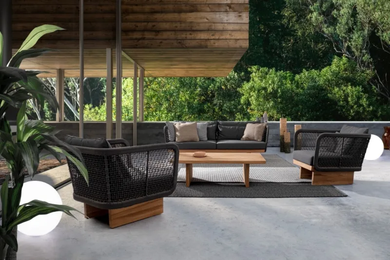 Clearance Bizzotto POLTRONA IN CORDA PER ESTERNO - XYLIA DARK