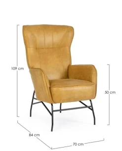 Sale Bizzotto POLTRONA IN ECOPELLE SENAPE - NASIRA
