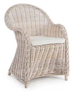 Online Bizzotto POLTRONA IN FIBRE NATURALI BIANCA - MARTIN NEW