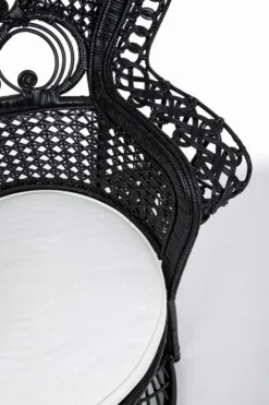 Outlet Bizzotto POLTRONA IN FIBRE NATURALI SFODERABILE NERO - PEACOCK