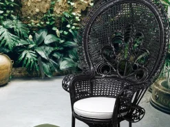 Outlet Bizzotto POLTRONA IN FIBRE NATURALI SFODERABILE NERO - PEACOCK