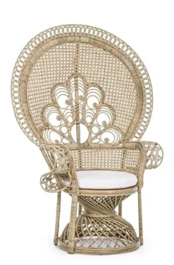 Clearance Bizzotto POLTRONA IN FIBRE NATURALI SFODERABILE NATURALE - PEACOCK