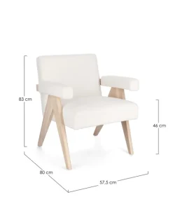 Bizzotto POLTRONA IN TESSUTO AVORIO - FAIZA
