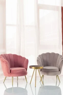 Outlet Bizzotto POLTRONA IN VELLUTO GRIGIO CHIARO - GILIOLA