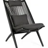 Bizzotto POLTRONA LOUNGE IN CORDA PER ESTERNO NERO XK0Y - ALOHA NEW