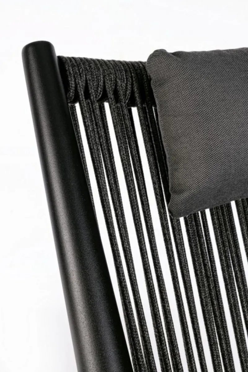 Bizzotto POLTRONA LOUNGE IN CORDA PER ESTERNO NERO XK0Y - ALOHA NEW