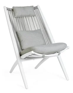 Bizzotto POLTRONA LOUNGE IN CORDA PER ESTERNO BIANCA XK03 - ALOHA NEW