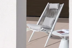 Bizzotto POLTRONA LOUNGE IN CORDA PER ESTERNO BIANCA XK03 - ALOHA NEW