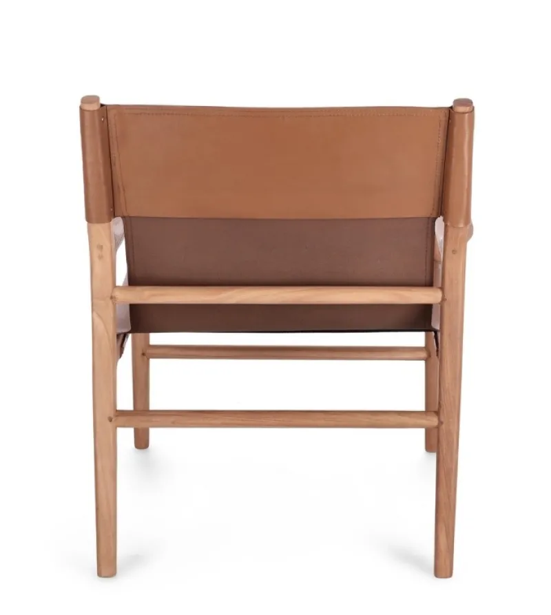 Online Bizzotto POLTRONA LOUNGE IN PELLE COGNAC - CAROLINE