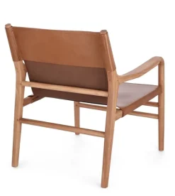 Online Bizzotto POLTRONA LOUNGE IN PELLE COGNAC - CAROLINE