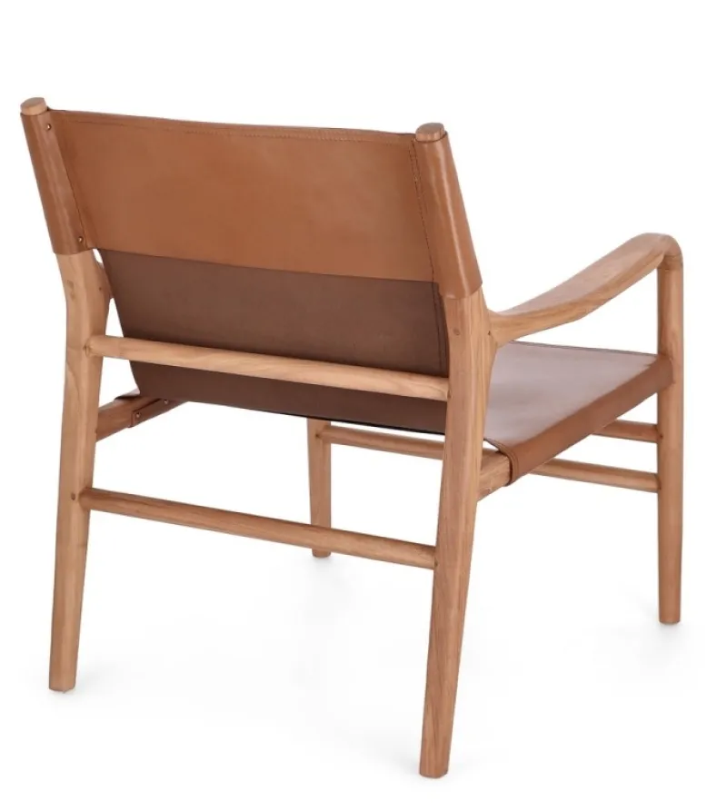 Online Bizzotto POLTRONA LOUNGE IN PELLE COGNAC - CAROLINE