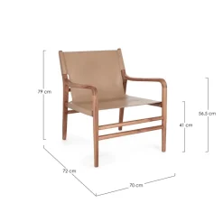 Best Bizzotto POLTRONA LOUNGE IN PELLE TORTORA- CAROLINE