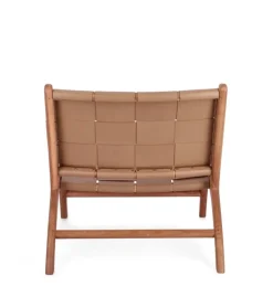 Outlet Bizzotto POLTRONA LOUNGE IN PELLE TORTORA - JOANNA