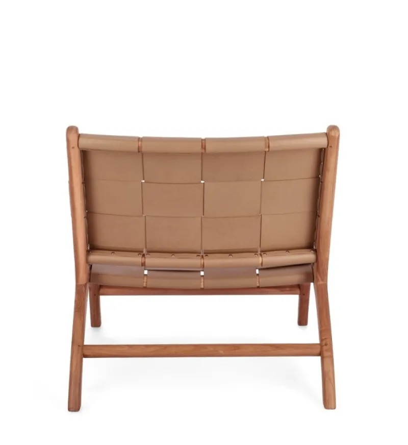 Outlet Bizzotto POLTRONA LOUNGE IN PELLE TORTORA - JOANNA