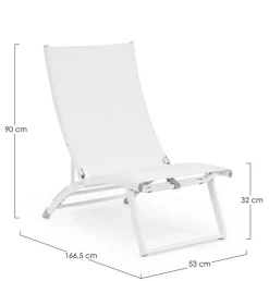 Outlet Bizzotto POLTRONA LOUNGE RECLINABILE BIANCA - TAYLOR