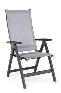 Outlet Bizzotto POLTRONA RECLINABILE IN ALLUMINIO PIEGHEVOLE ANTRACITE - CRUISE