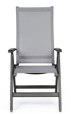 Outlet Bizzotto POLTRONA RECLINABILE IN ALLUMINIO PIEGHEVOLE ANTRACITE - CRUISE