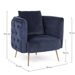 Clearance Bizzotto POLTRONA SFODERABILE BLU - TENBURY