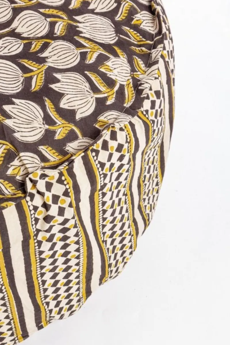 Clearance Bizzotto POUF CALAIS NERO C-TULIPANO-ROMBO D65X25