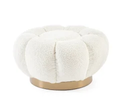 New Bizzotto POUF EFFETTO BOUCLE' BIANCO - FLOREL