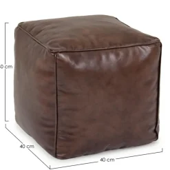 Best Bizzotto POUF IN PELLE MARRONE - MENDEZ