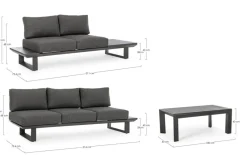 Sale Bizzotto SALOTTO ANGOLARE IN ALLUMINIO ANTRACITE CX23 - KONNOR