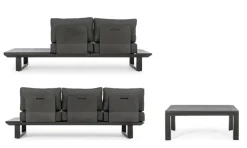 Sale Bizzotto SALOTTO ANGOLARE IN ALLUMINIO ANTRACITE CX23 - KONNOR