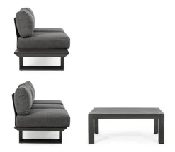 Sale Bizzotto SALOTTO ANGOLARE IN ALLUMINIO ANTRACITE CX23 - KONNOR