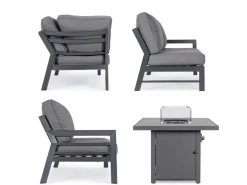 Hot Bizzotto SALOTTO ANGOLARE IN ALLUMINIO ANTRACITE PG61 - HENDRIX