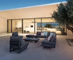 Outlet Bizzotto SALOTTO ANGOLARE IN ALLUMINIO ANTRACITE WG21 - INFINITY