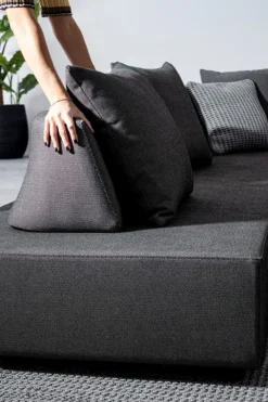 Clearance Bizzotto SALOTTO ANGOLARE IN TESSUTO PER ESTERNO ANTRACITE - PIPER