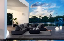 Clearance Bizzotto SALOTTO ANGOLARE IN TESSUTO PER ESTERNO ANTRACITE - PIPER