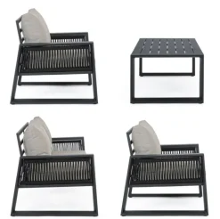 Clearance Bizzotto SALOTTO IN ALLUMINIO ANTRACITE LH32 - CAPTIVA