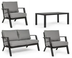 Clearance Bizzotto SALOTTO IN ALLUMINIO ANTRACITE YK13 - HARLEY