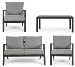 Clearance Bizzotto SALOTTO IN ALLUMINIO ANTRACITE YK13 - HARLEY