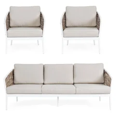 New Bizzotto SALOTTO IN FIBRA SINTETICA BIANCO YK11 - MARIBELA