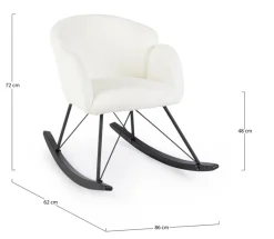 Best Bizzotto SEDIA A DONDOLO EFFETTO BOUCLE' BIANCA - SIBILLA