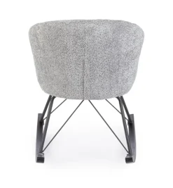 Outlet Bizzotto SEDIA A DONDOLO EFFETTO BOUCLE' GRIGIO CHIARO - SIBILLA