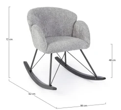 Outlet Bizzotto SEDIA A DONDOLO EFFETTO BOUCLE' GRIGIO CHIARO - SIBILLA