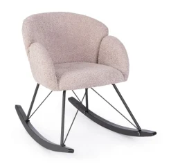 Discount Bizzotto SEDIA A DONDOLO EFFETTO BOUCLE' ROSA ANTICO - SIBILLA