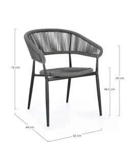 Bizzotto SEDIA C-BR ALGAIDA ANTRACITE/GRIGIO