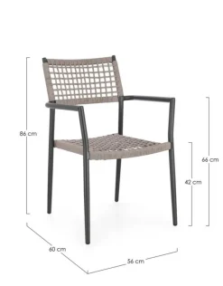 Online Bizzotto SEDIA C-BR CALETA ANTRACITE/KHAKI