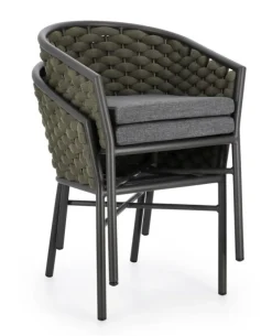 Discount Bizzotto SEDIA C-BR C-C MARGALIDA ANTRACITE/VERDE