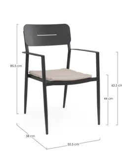 Online Bizzotto SEDIA C-BR C-C NEBULA ANTRACITE YK13