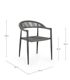 Outlet Bizzotto SEDIA C-BR JANDIA ANTRACITE/GRIGIO